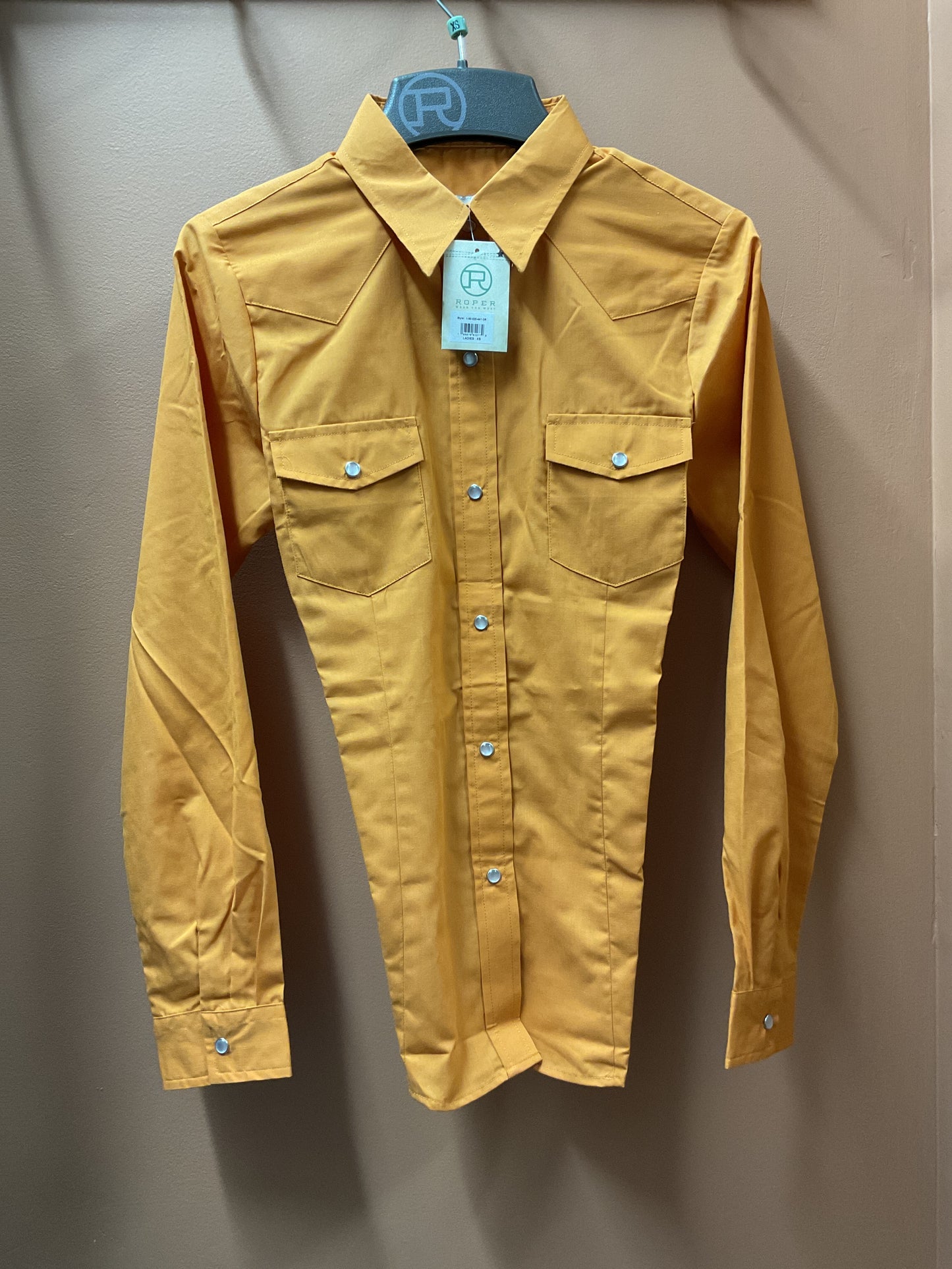 Roper Ladies Western Amarillo Solid Snap Shirt, Orange 1-50-025-441
