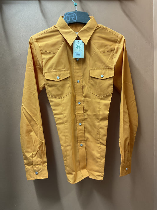 Roper Ladies Western Amarillo Solid Snap Shirt, Orange 1-50-025-441