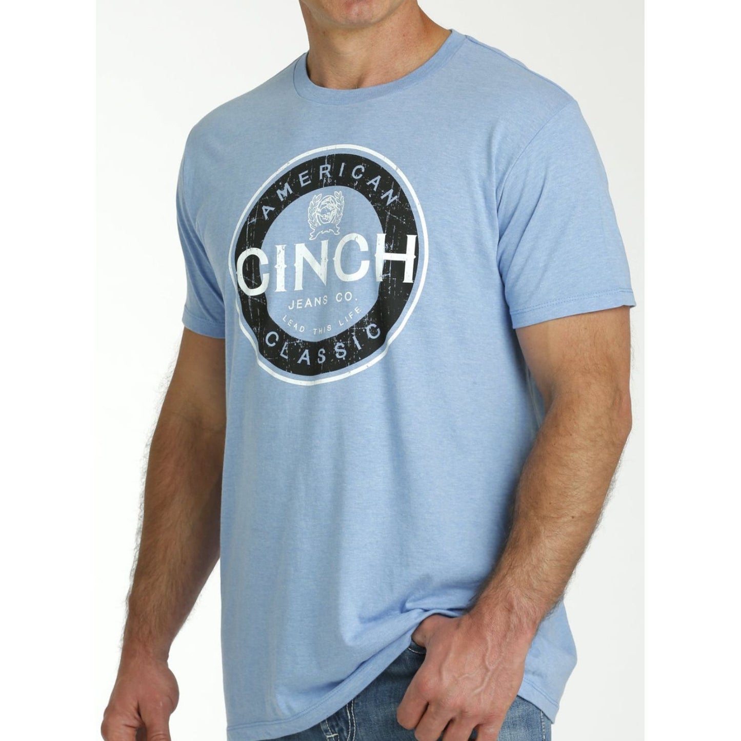 MEN'S CINCH JEANS TEE - LIGHT BLUE