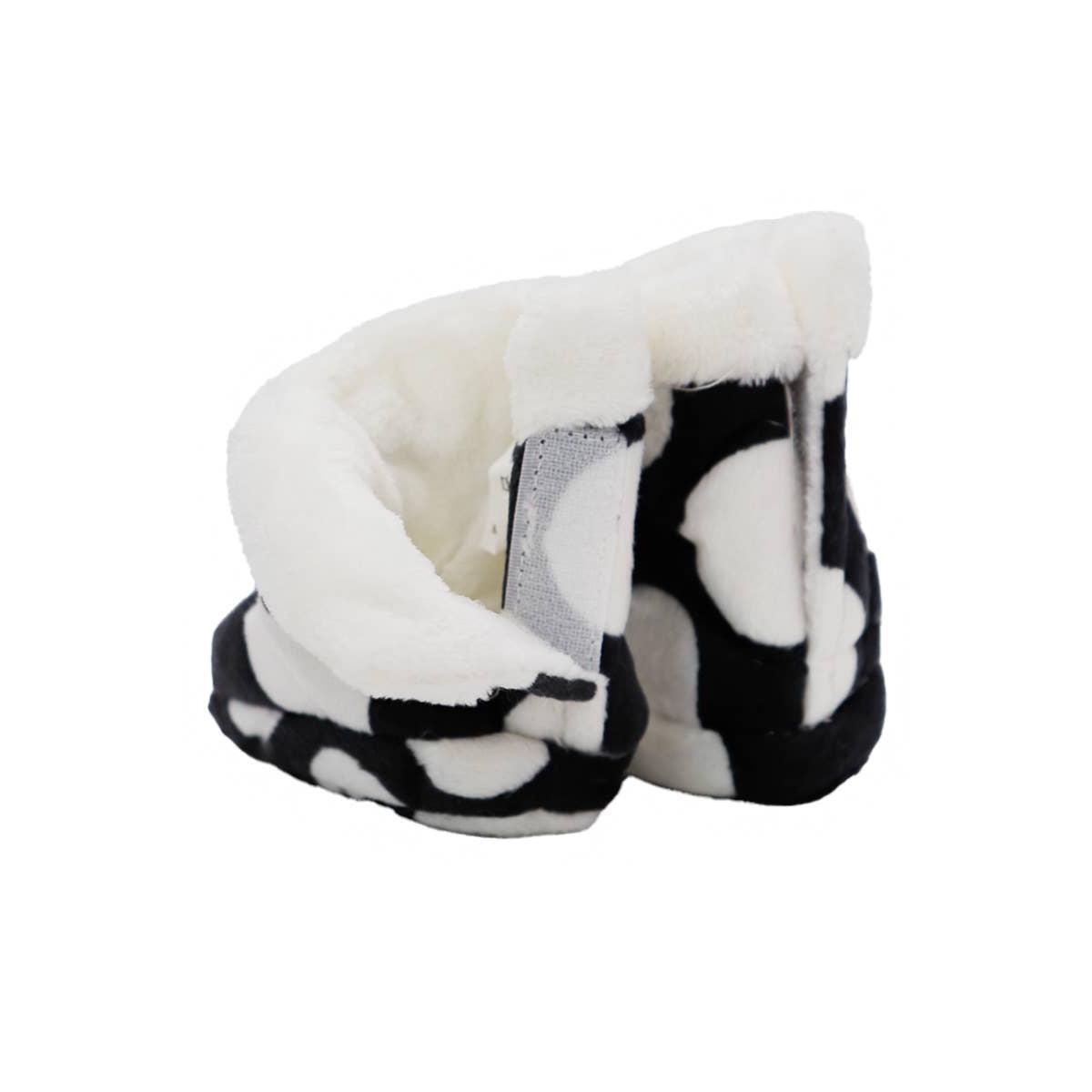 Baby Small Animal Print Fuzzy Fleece Sock Slippers Cap Zone