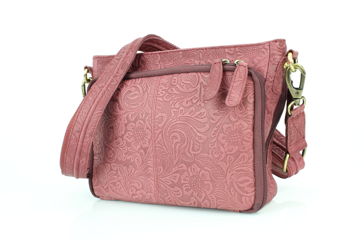Flap Over Leather Shoulder Bag Hidden Storage 1833