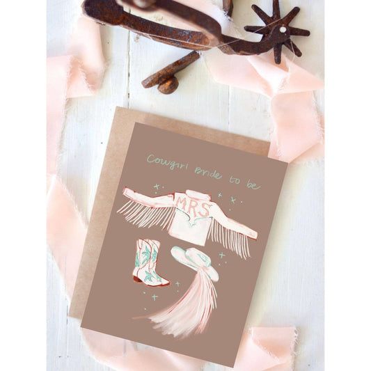 Cowgirl Bride to Be Bridal Shower Card