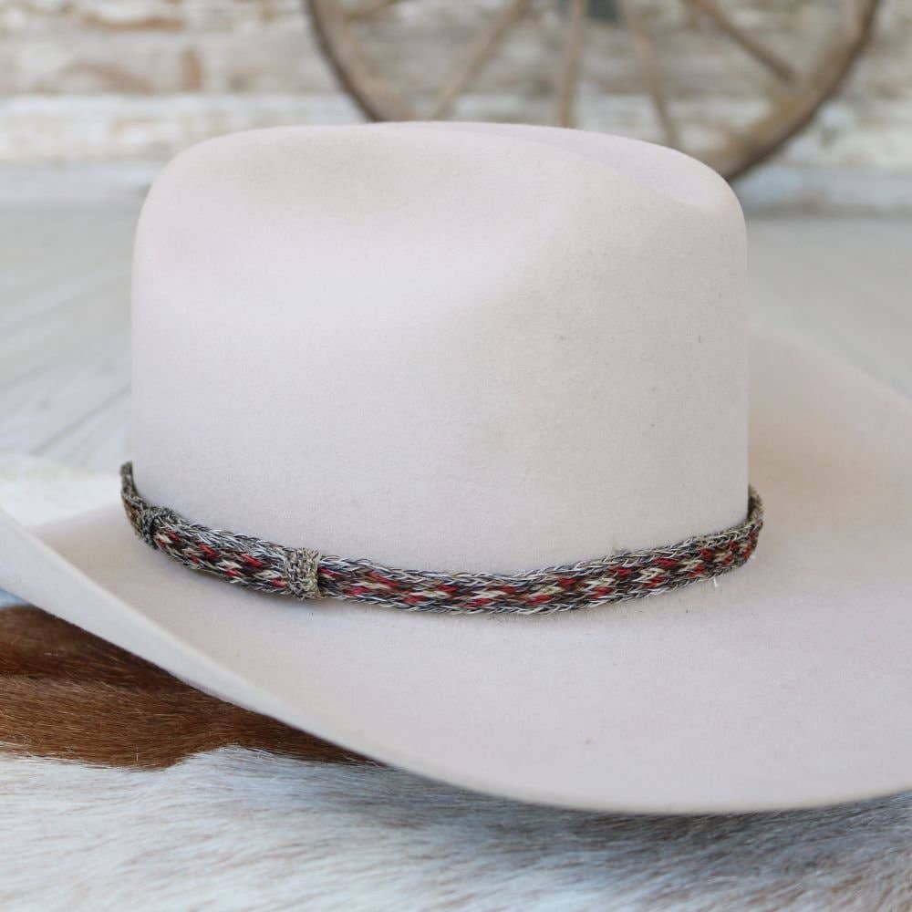 Horsehair Red Braided Hat Band - Boone