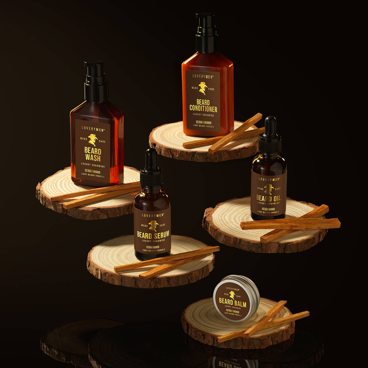 LOVERYMEN 9-Piece Ultimate Beard Care Kit Elegant Gift Box