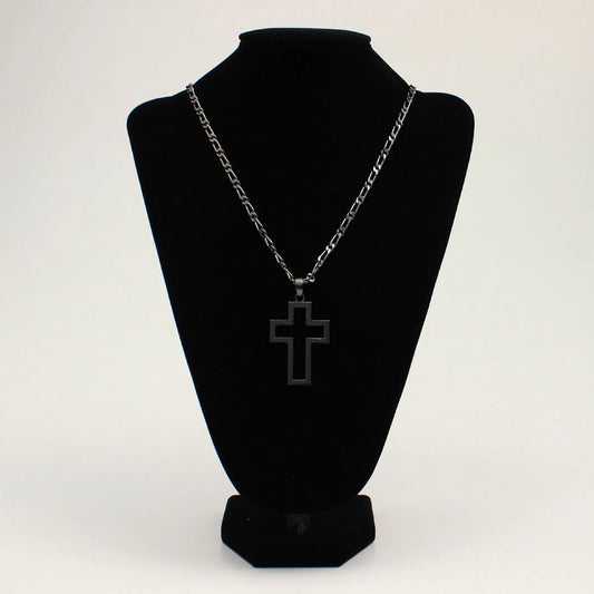 Silver Strike Cross Necklace D47006