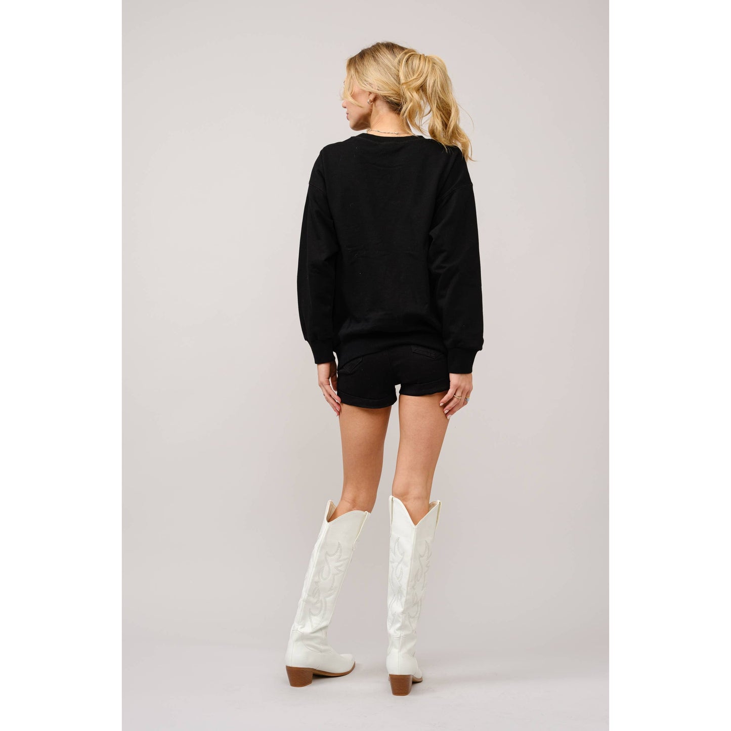 Embroidered Western Pullover Sweatshirt - 36327T