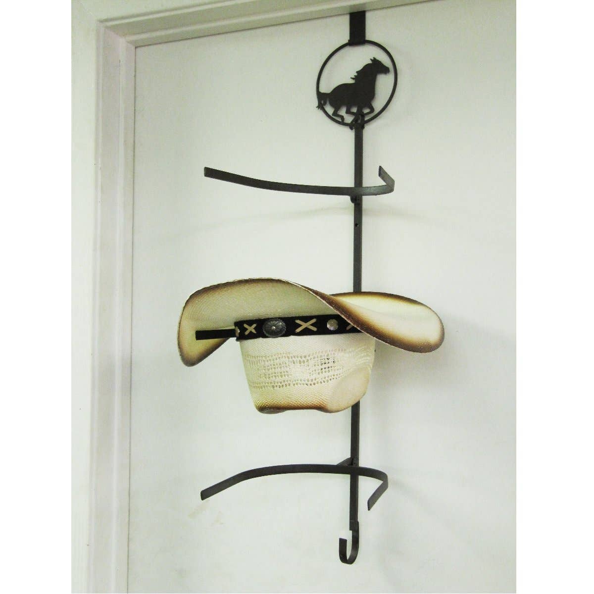 METAL HORSE COWBOY HAT RACK,