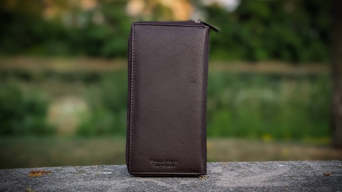 Genuine Leather Ladies Wallet RFID – Brown Croco 113
