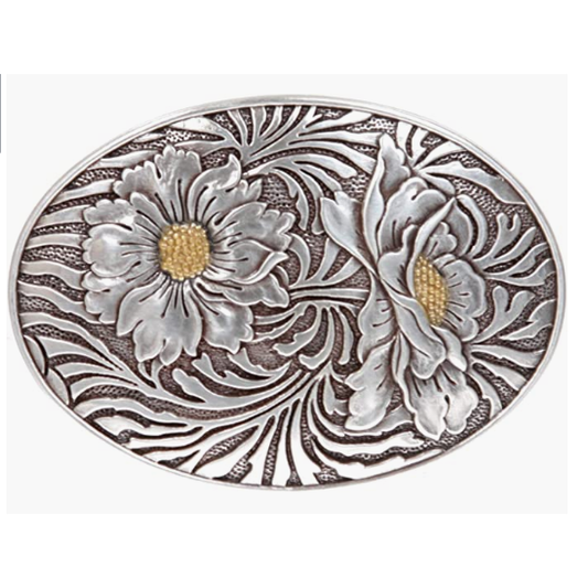 Oval Sunflower Engraving Belt Buckle 1793