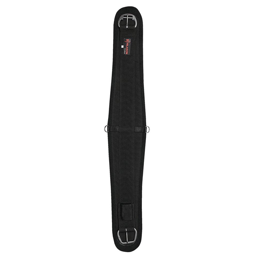HILASON Western Horse Felt Lined Roper Saddle Cinch Girth Stainless Steel Buckle Black