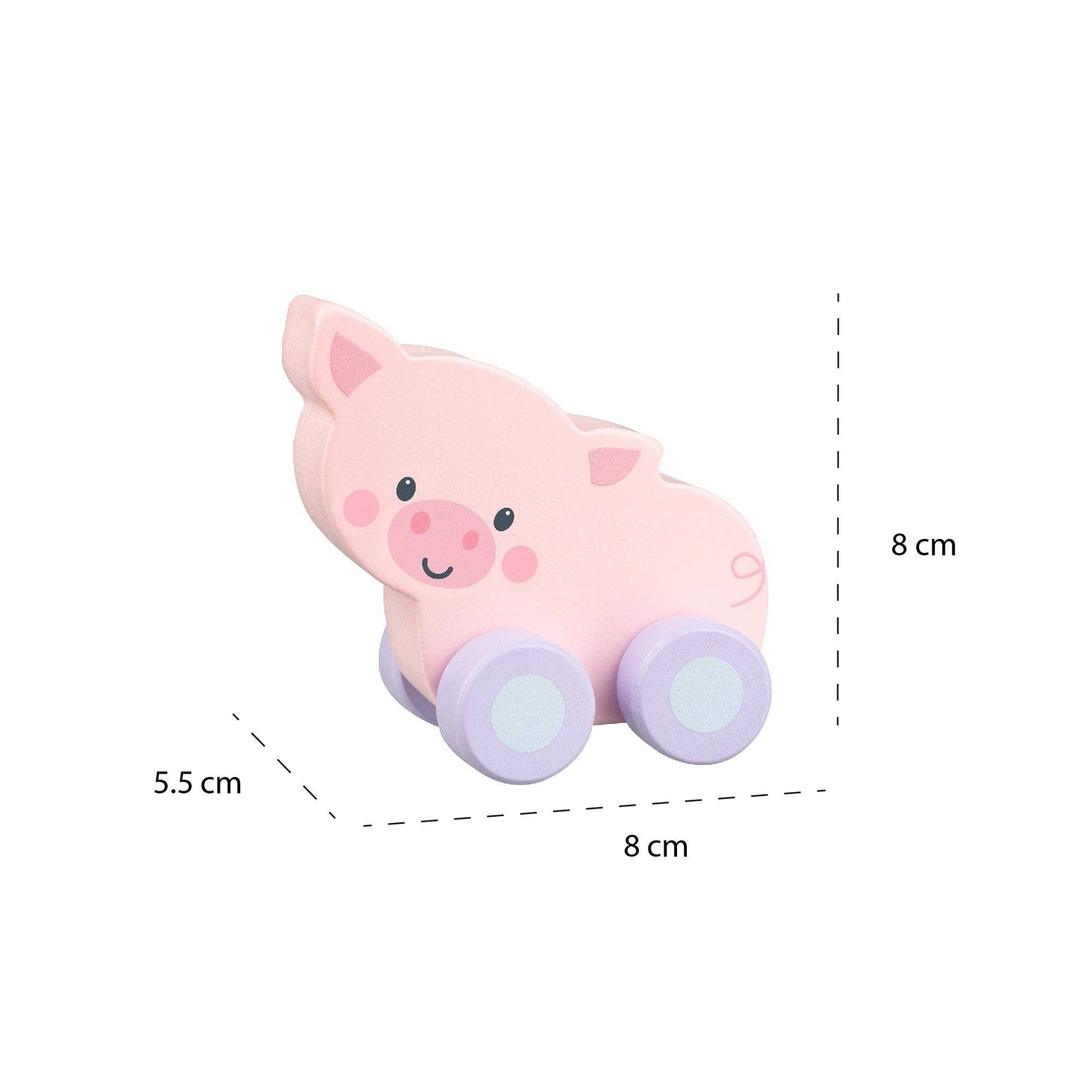 Orange Tree Toys - Pig First Wooden Push Toy
