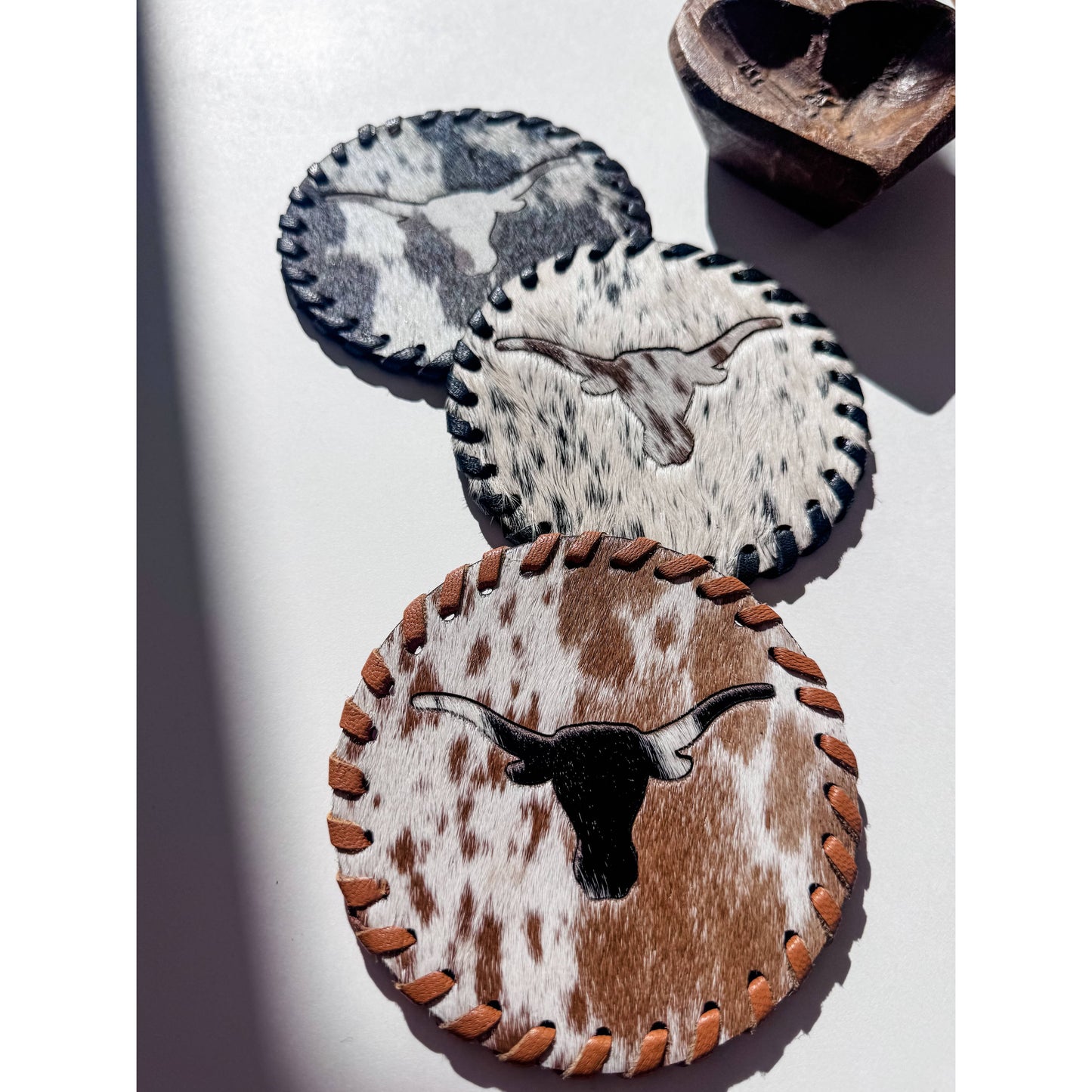 Genuine Cowhide Leather Coasters | Western Hair-On Hide