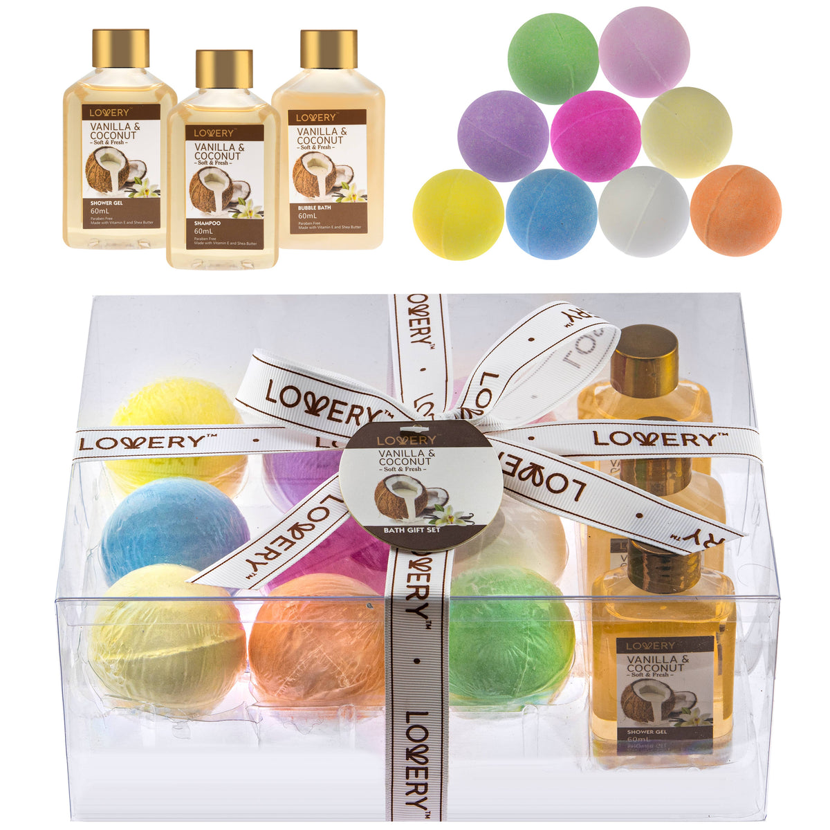 Bath Bombs Gift Set - Home Spa Set in Multiple Fragrances