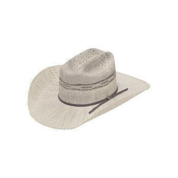 Twister Grey and Ivory Bangora Straw Western Hat