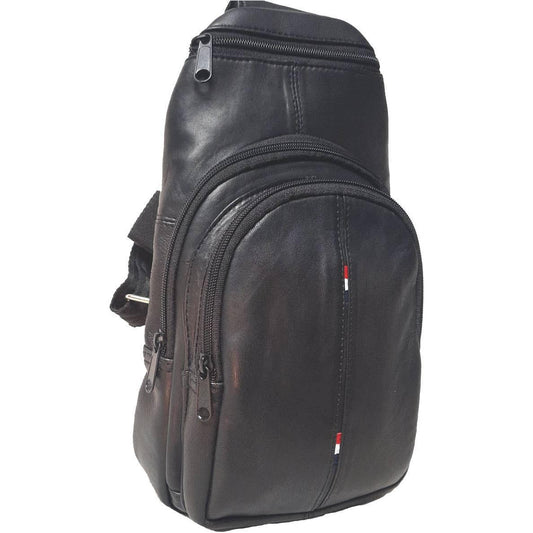IGI CANADA - Genuine Leather Lambskin Cross Body Sling Bag- Black #2226