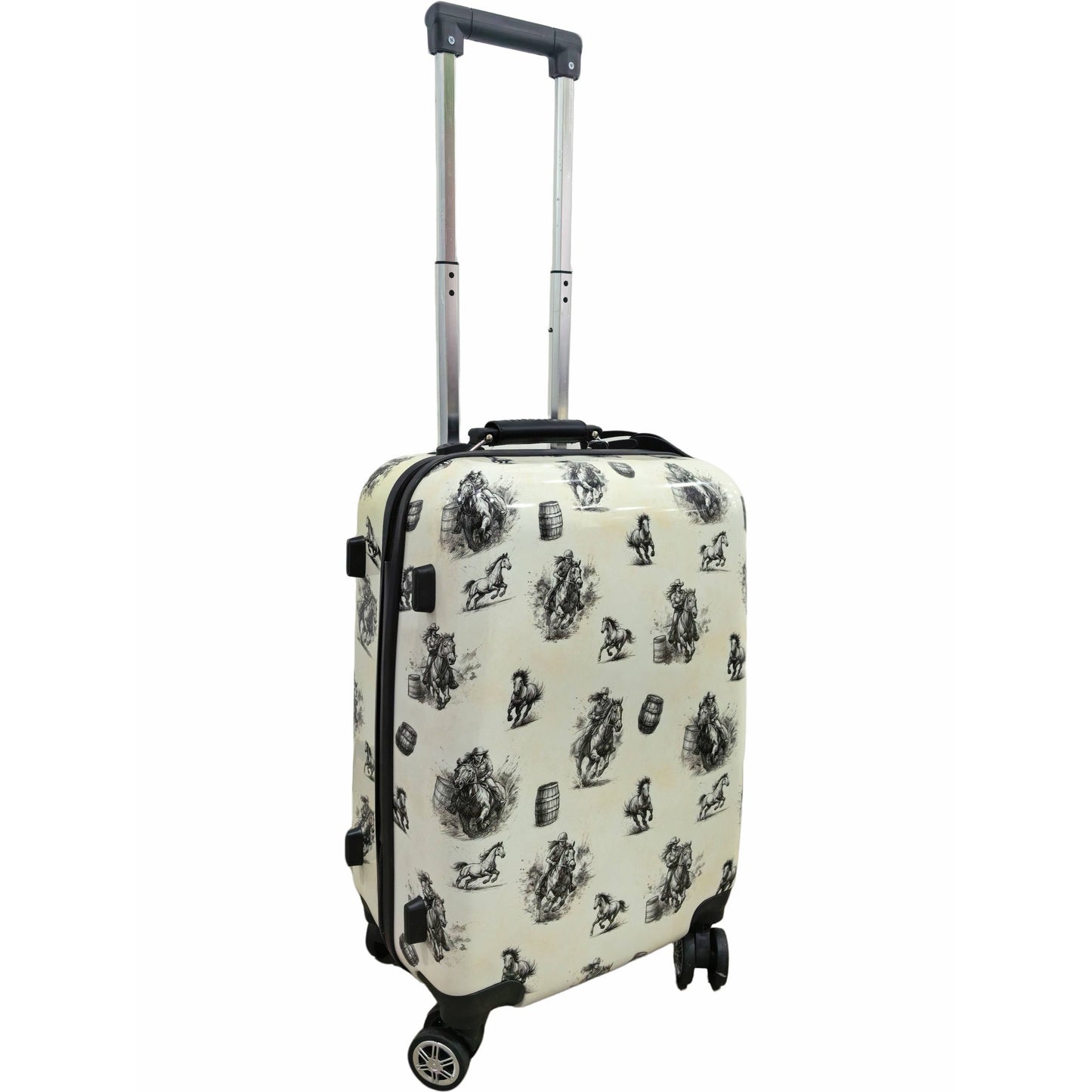 Barrel racing luggage rolling suitcase 