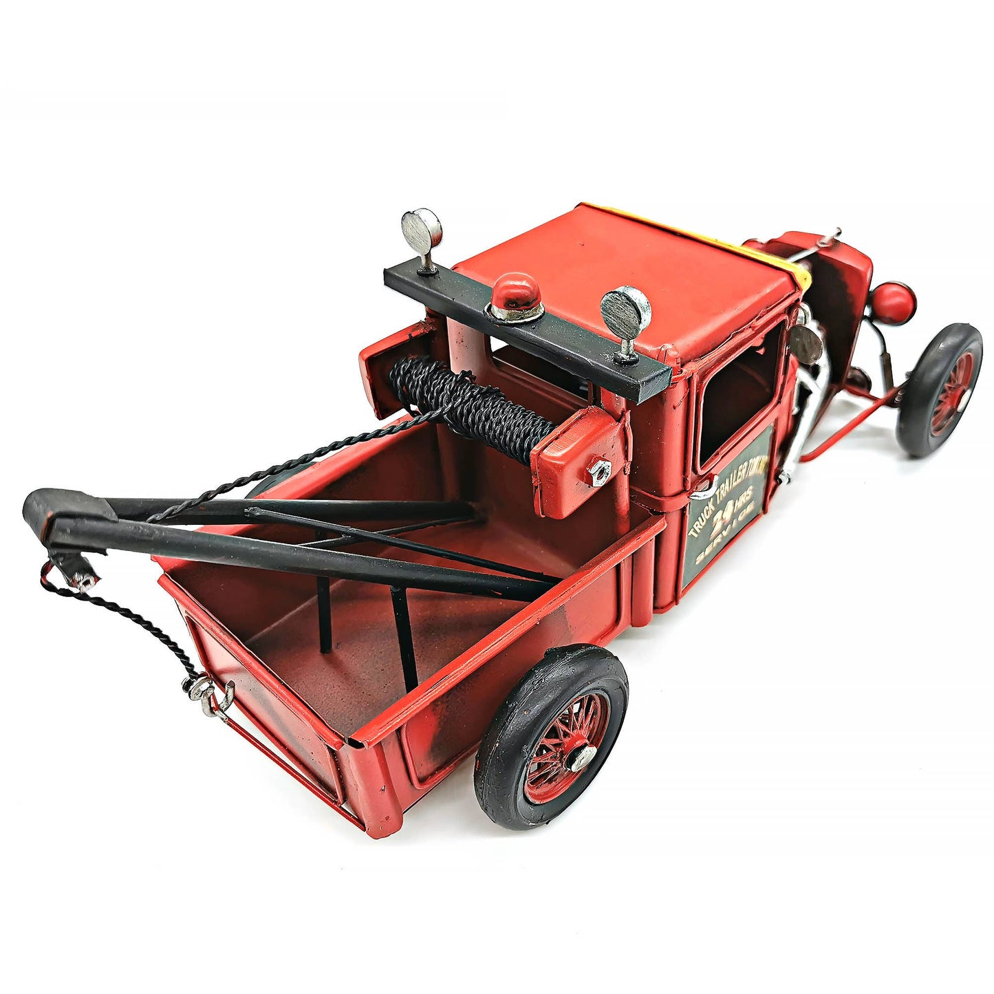 Vintage Red Metal Tow Truck