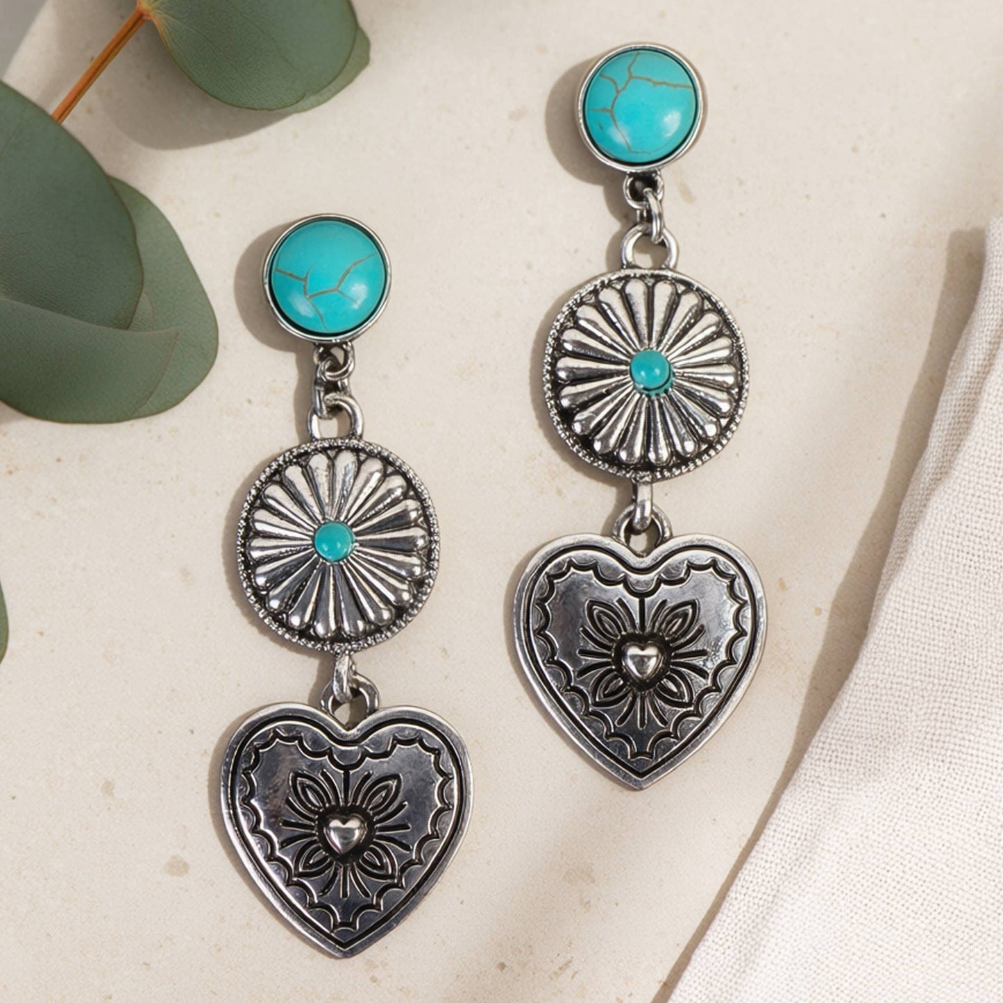 Squash Blossom Heart Earrings
