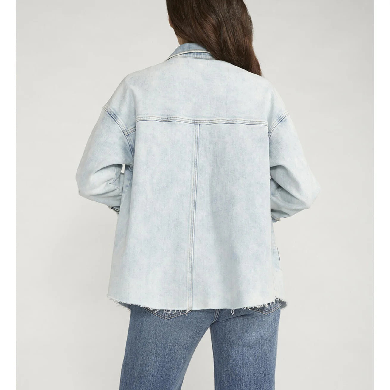 Ladies Silver Denim Shacket