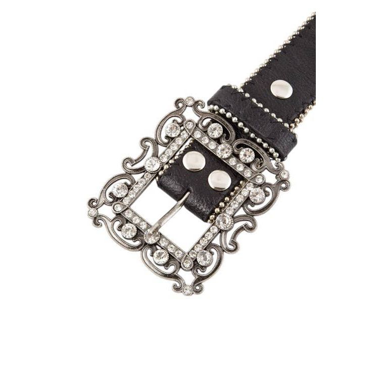 Motif Floral Crystal Buckle Fashion Belt