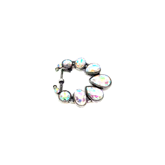 Snowing West - Western Crystal Squash Blossom Belt Buckle