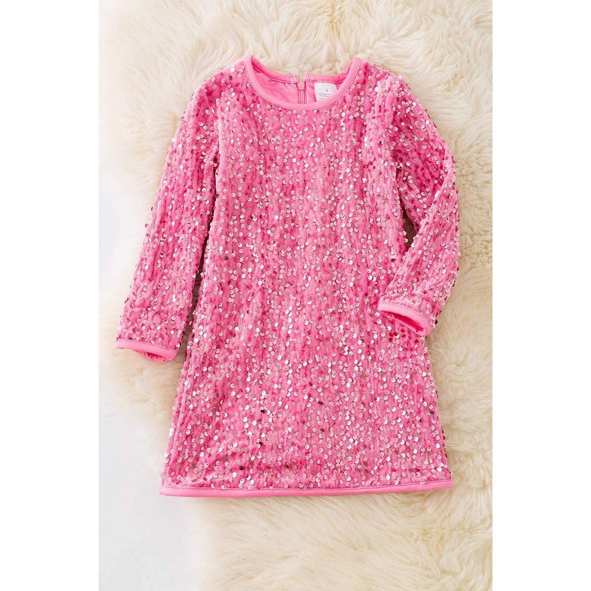 Long sleeve sequins sheath dress for girls. DRG51735 JEAN