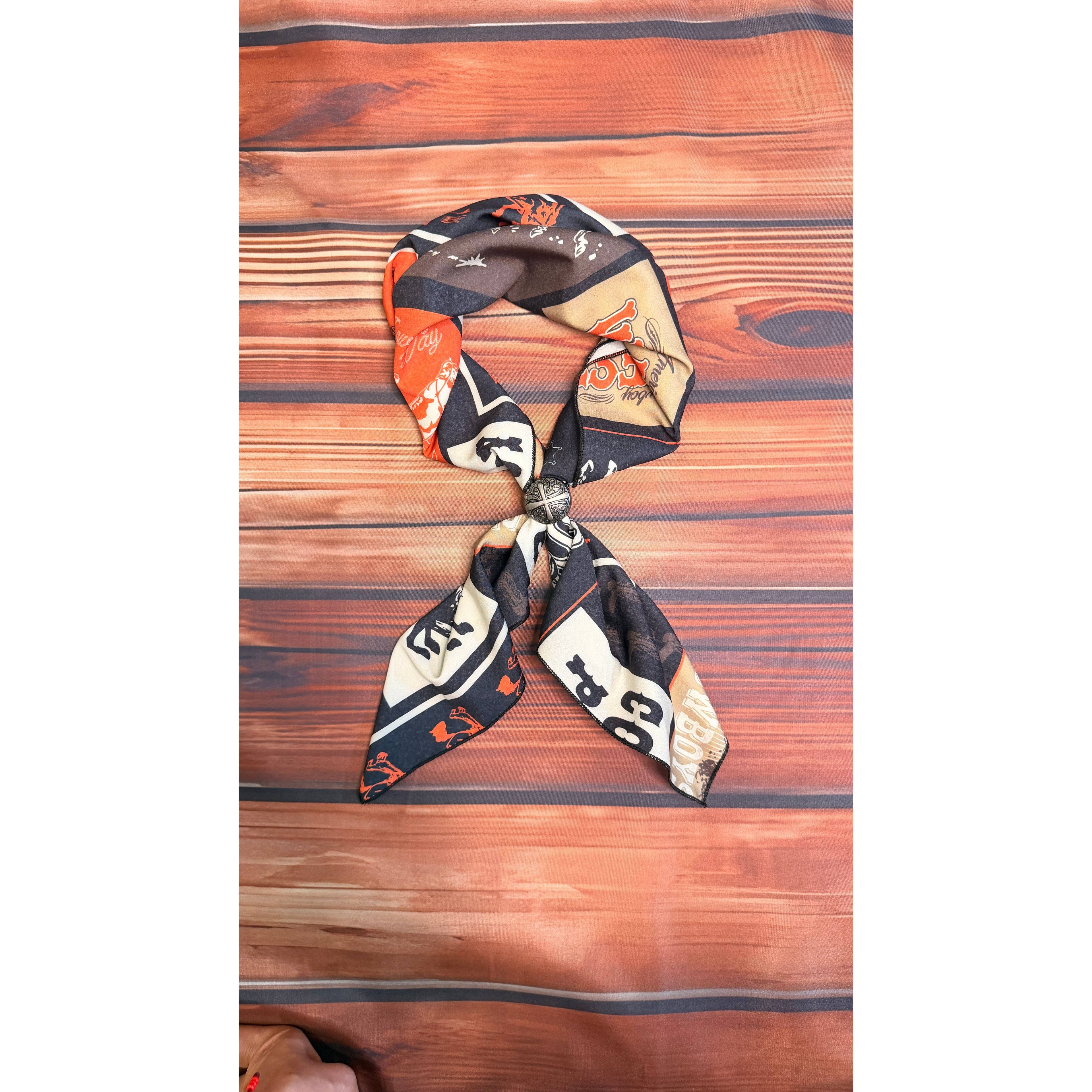 AV3008 WESTERN COWBOY PRINT WILD RAG 28x28