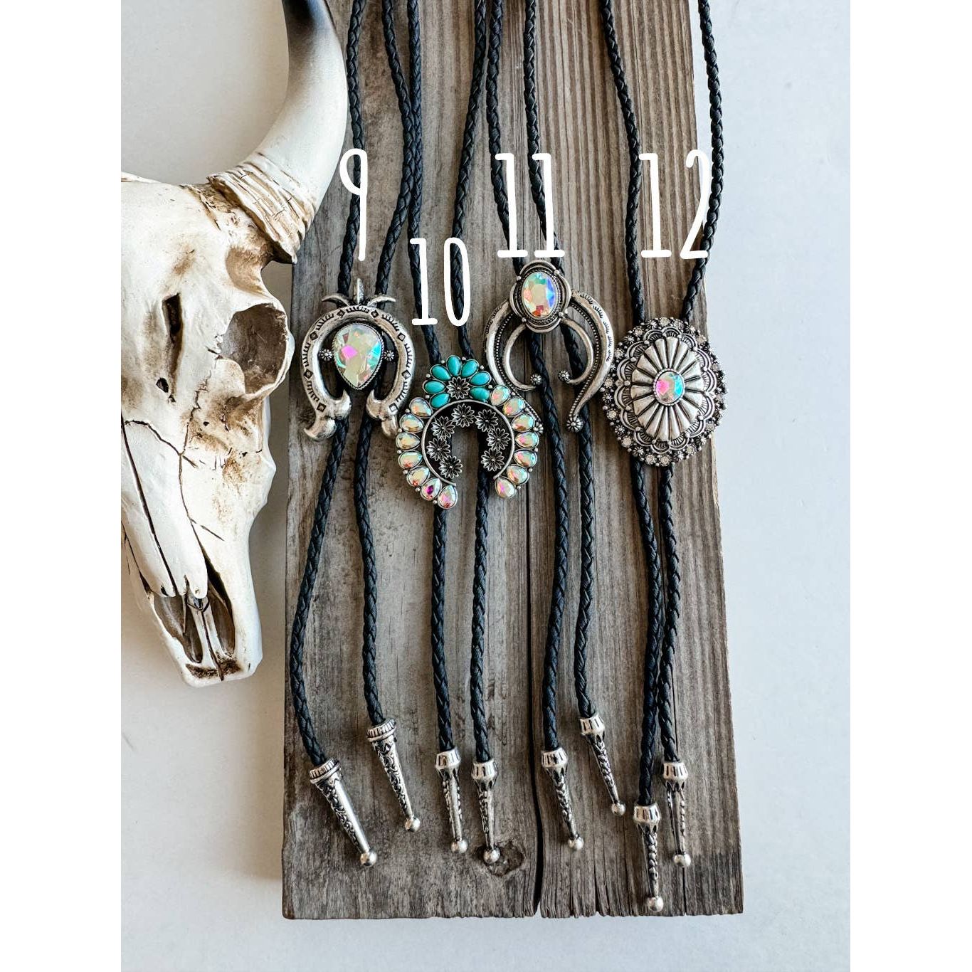 Western Bolo Tie Long Pendant Necklace