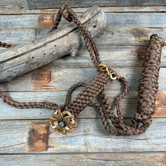 Brown and Gold Mule Tape Halter - #MT121