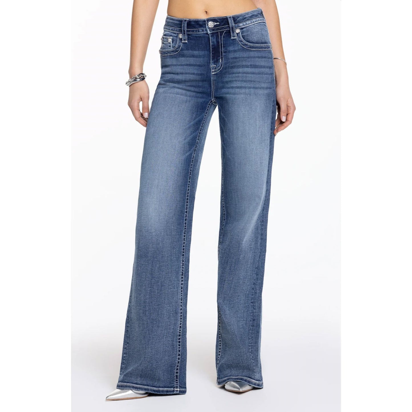 * Miss Me Maya Logo Wide Leg Jeans H9478W2L