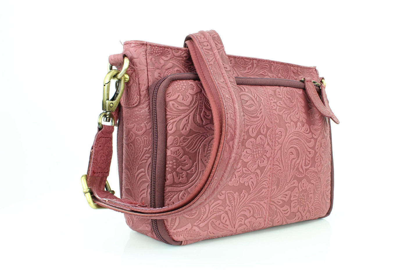 Flap Over Leather Shoulder Bag Hidden Storage 1833