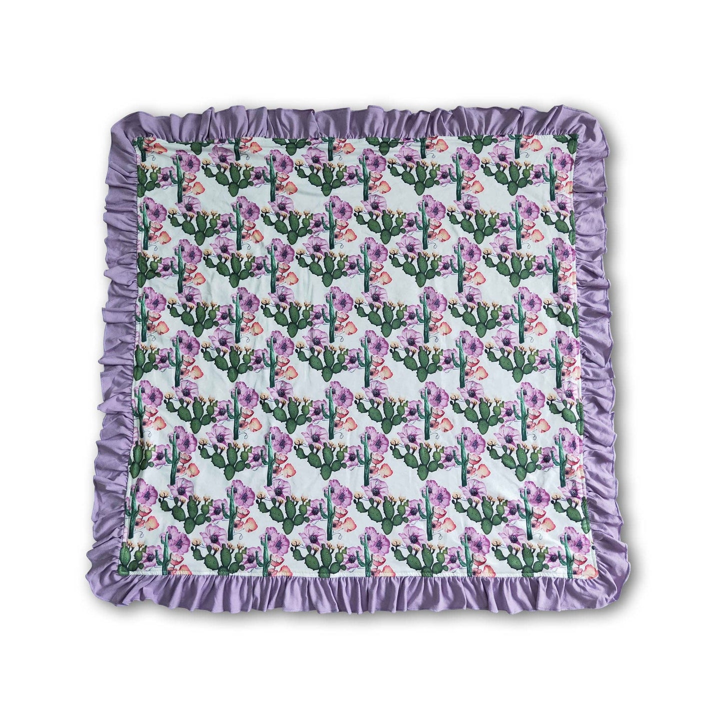 Cactus floral lavender minky baby blankets