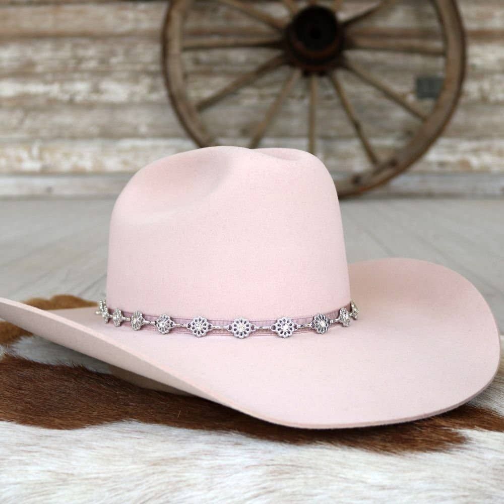 Willow Lane Hat Co. - Silver Dainty Wildflower Chain Hat Band