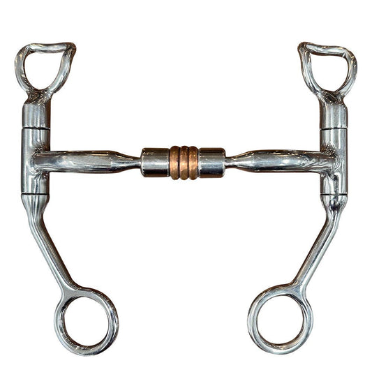 BAR H EQUINE 5 In Mouth Curb Bit Stainless Steel w/ Copper Ring