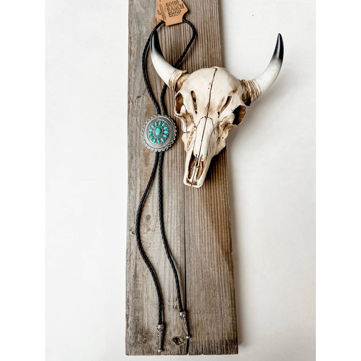 Western Bolo Tie Long Pendant Necklace