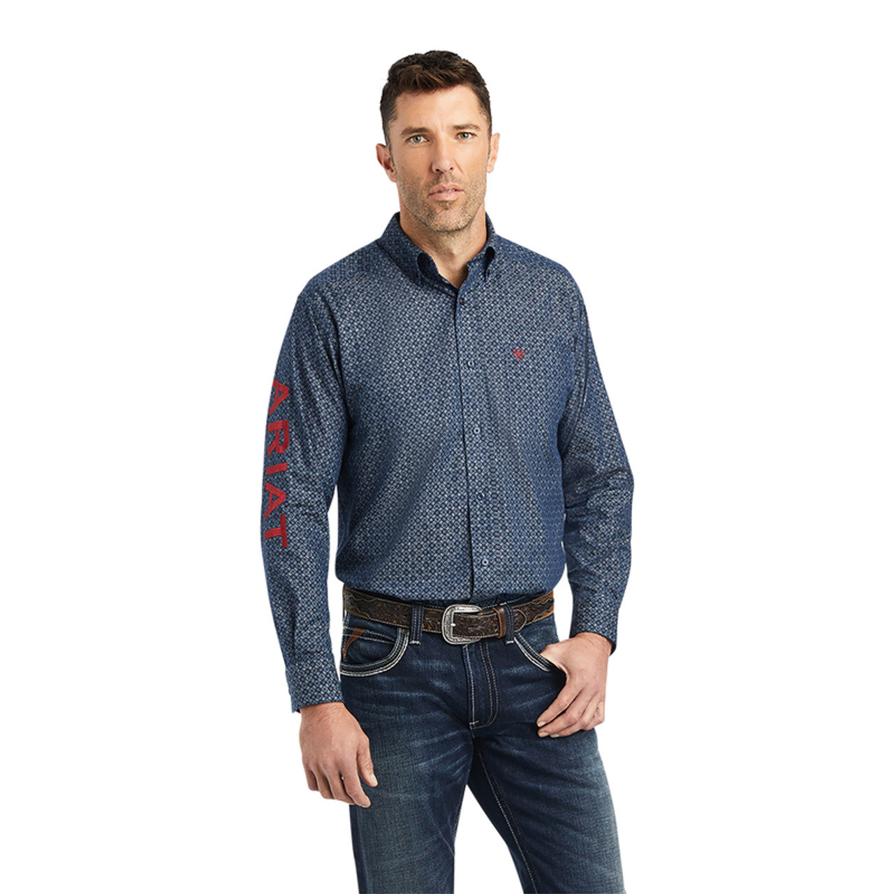 Ariat Men's Blue Chambray Classic Fit Long Sleeve