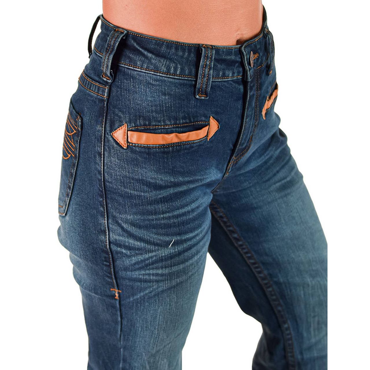~Cowgirl Tough Trouser Jeans - Western Bootstitch