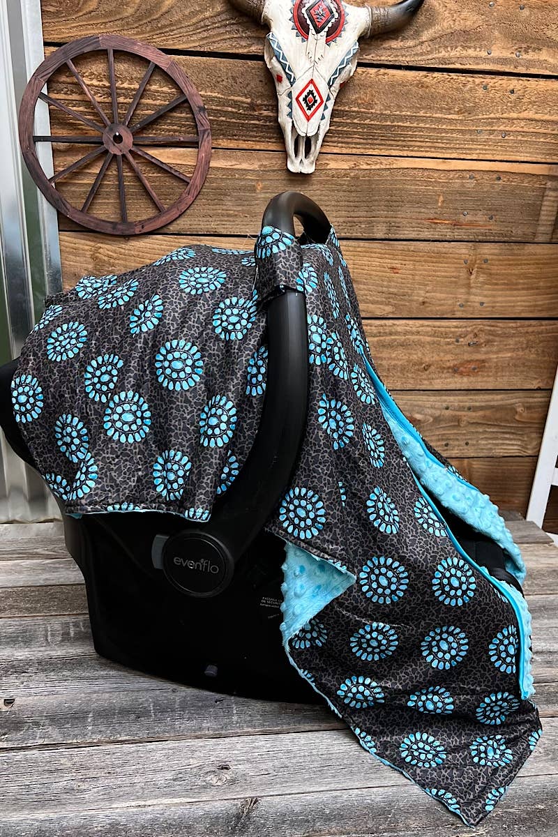 Western Concho & Animal Print Car Seat Cover for Girls