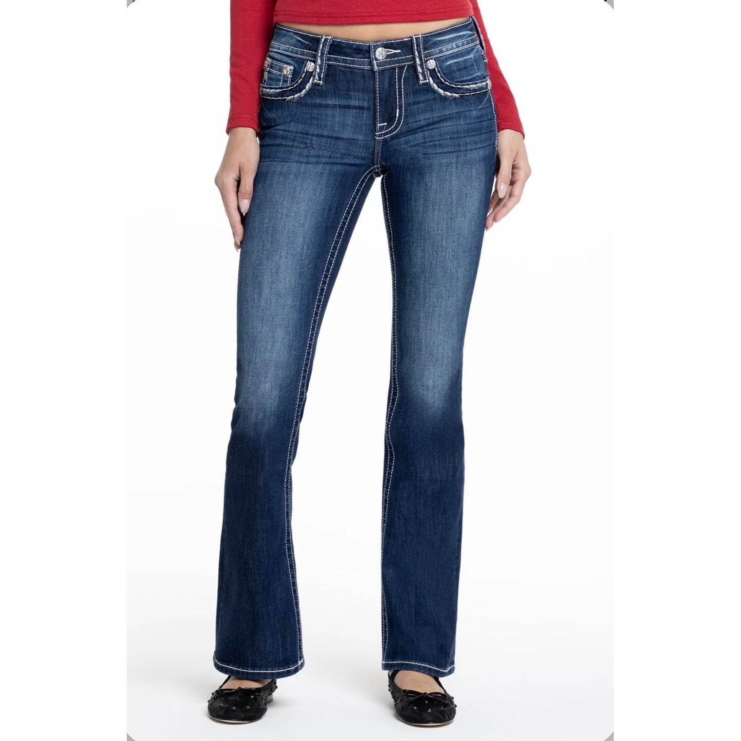 Classic Saddle Stitch Bootcut Jeans M5014B407L