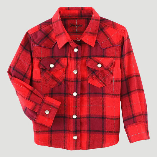 Infant Wrangler Girls Red Flannel