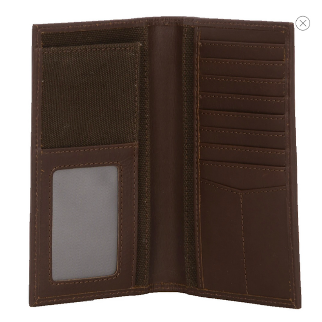 STS Ranchwear - Brown Canvas Men’s Checkbook Cover/Tall Wallet STS63809