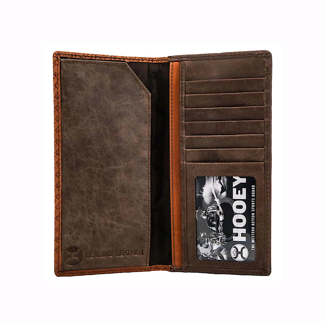 Hooey - Hooey Classic Brown Leather Men’s Checkbook Cover/Rodeo Wallet HW001-BR