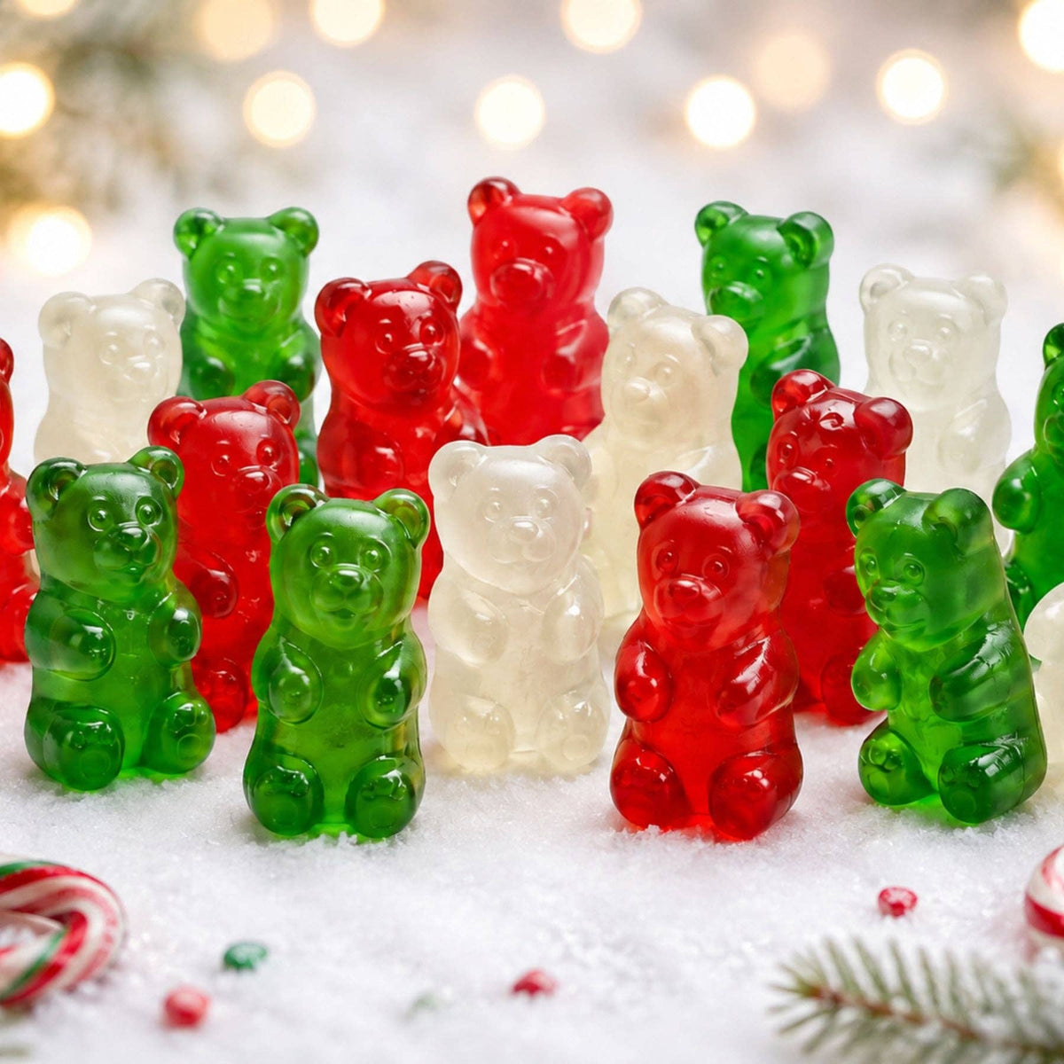 Christmas Gummi Bears – Red, White & Green – Bulk Bag