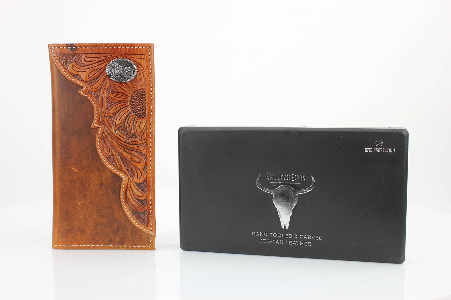 Oil Pull Up Tooled Side Kneeling Cowboy Wallet ABW027 KLCW
