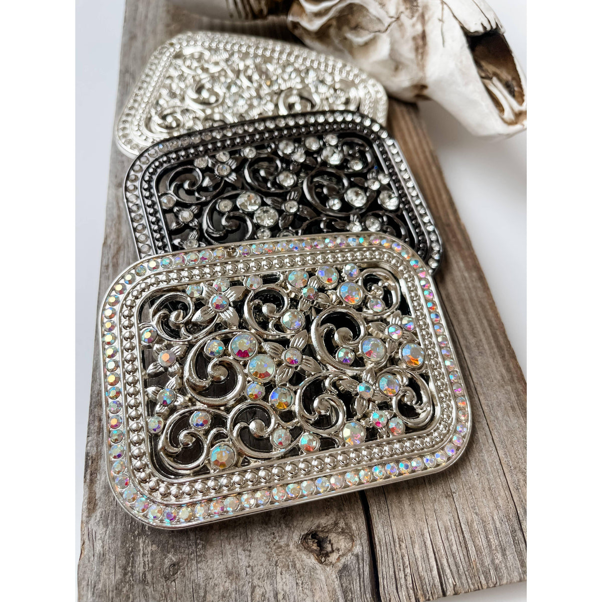 Boho Ranch Shop - Rhinestone Belt Buckle Bling - LARGE - Western Belt Buckle
