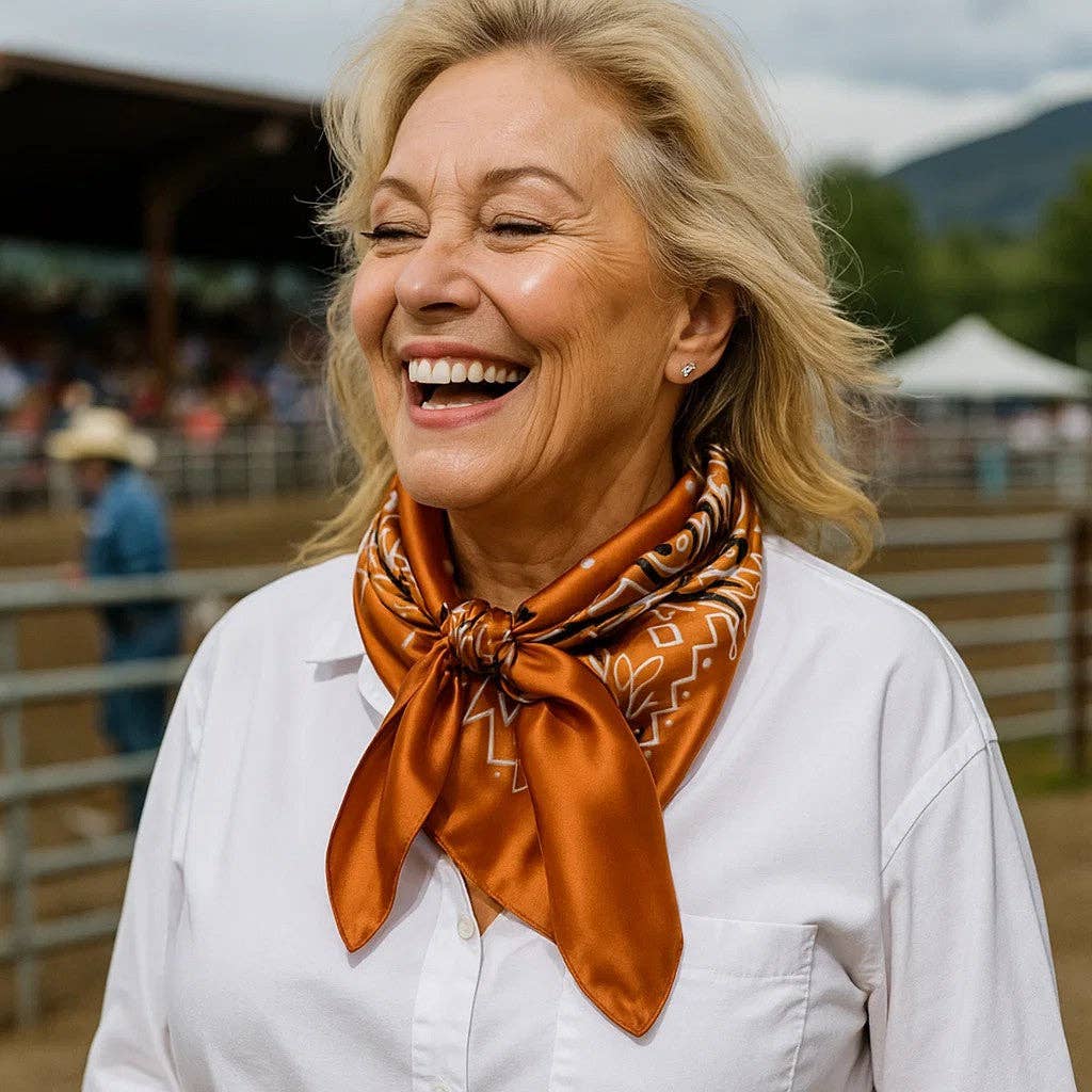 Rust Paisley Wild Rag - Western Scarf