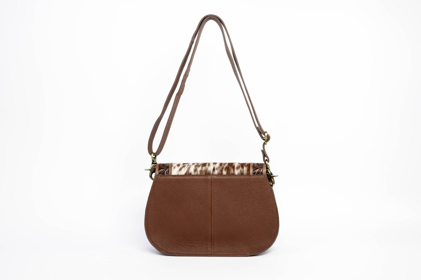 Brown Scalloped Flap Leather Purse ABHB 18-25205