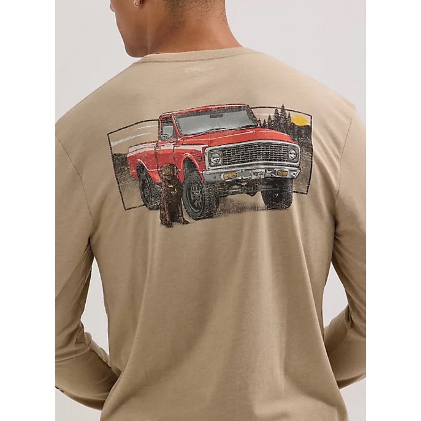 MENS LONG SLEEVE TRUCK BACK GRAPHIC TSHIRT