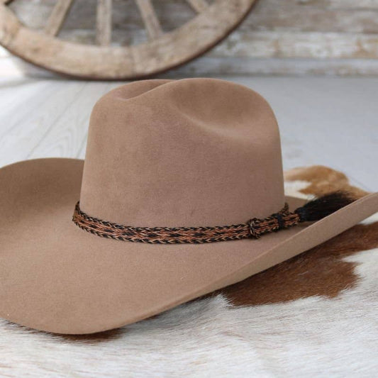 Horsehair Braided Single Tassel Hat Band - Sundown