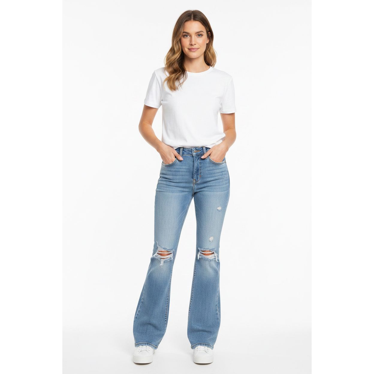 Rock & Roll Denim Medium Wash Modest Fit Ladies Jeans BW1HD090979